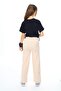 Girl's Summer Cropped 100% Cotton Top & Bottom Two-Piece Tracksuit Set - 4
