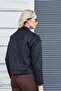 Women's faux fur trimmed short coat - black - 5