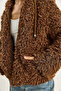 Women's Brown Hooded Lined Teddy Coat 2818 60281117 - 6