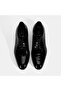 Men's Black Lace-Up Patent Leather Classic Groom Shoes - 6