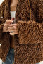 Women's Brown Hooded Lined Teddy Coat 2818 60281117 - 5