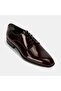 Men's Burgundy Lace-Up Patent Leather Classic Shoes - 5