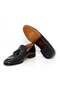Black Color Laceless Genuine Leather Men's Shoes - 3