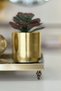 Antique Metal Tray with Antique Legs, Bronze Mirrored Decorative Presentation Tray 25X25 cm - 4