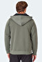 Majestic I Men's Zippered Hooded Pocket Khaki Sweatshirt - 4