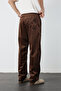 Thin F Corded Fabric Velvet Baggy Pants - 4