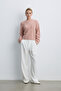 Dusty Pink Flower Detail Knitwear Sweater