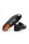 Black Color Laceless Genuine Leather Men's Shoes - 2