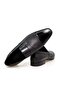 Black Color Laceless Genuine Leather Men's Shoes - 2