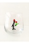 Penguin Holding a Rose in Its Hand Glass Figurine Water Cup