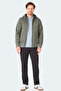 Majestic I Men's Zippered Hooded Pocket Khaki Sweatshirt - 7