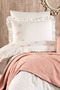 Belora 100% Cotton Bud Flower Embroidered, Ruffled, Piqued 6-Piece Single Duvet Cover Set - 2