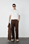 Thin F Corded Fabric Velvet Baggy Pants - 6