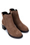 Women's Genuine Leather Brown Heeled Boots - 2