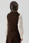 Kanvas Mini Yelek - Kahve - 4
