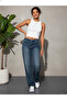 Women's Fit High Waist Baggy Jeans -Blue - 4