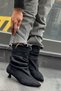 Burbon Black Suede Pino Heel Women's Boots - 7