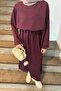 Lacing Detailed Dress Burgundy - 3