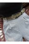 Illume Round Patterned Suede Women's Silver Buckle Belt Jacket Belt Dress Belt Trouser Belt - 2