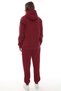 Women's Burgundy Hooded Kangaroo Pocket Fleece-Lined 3 Thread Winter Casual Tracksuit Set with Fleece Inside - 7