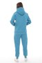 Women's Light Blue Hooded Kangaroo Pocket Fleece-Lined 3 Thread Winter Casual Tracksuit Set with Fleece Inside - 6