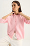 Women's Pink Crew Neck Basic Knitwear Cardigan 60283776 - 3
