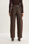 Women's Brown Pocket Detailed Belted Baggy Denim Trousers 5288 60283781 - 6