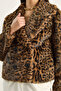 Women's Brown Leopard Patterned Pocket Detailed Lined Faux Fur 6962 60283772 - 7