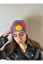 Hand Knitted Floral Embroidered Women's Beanie - 5