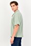 Men Regular Fit Chambray Short Sleeves Casual Shirt, Sage Green - 2