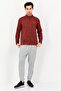 Men Mock Neck Long Sleeve Half Zip Sweater, Brown - 4