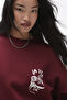 Unisex Oversize Sweatshirt Dolce Casa Printed Claret Red – Crew Neck, 3 Thread Ribs - 2