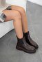 Adda Genuine Leather Elastic Women's Boots Brown - 2