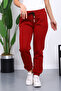 Claret Red Three Thread Ş Fleece-Lined Sweatpants - 4