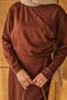 Women's Front Piece Detailed Dress Brown - 6