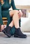 Women's Genuine Leather Casual Boots with Elastic Sides - 2