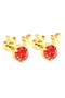 Deer Horn Model Zircon Stone Steel Children's Earrings - Screw Closure
