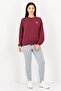Women Oversized Fit Long Sleeve Outdoor Sweatshirts, Maroon - 2