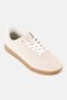 Women Brand Logo Lace Up Casual Shoes, Beige