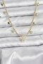 Brass Gold Color Zircon Stone Flower Model Women's Necklace