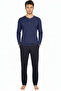 Men's Long Sleeve Round Button Collar Home Wear Bottom Top Set Vr.A10.N01.Y01.D10