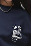 Unisex Oversize Sweatshirt Dolce Casa Printed Navy Blue – Crew Neck, 3 Thread Ribs - 5