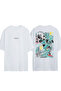 Animee 7 Design Printed White Oversized T-Shirt