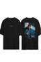 Popstar Design Printed Black Oversized t Shirt
