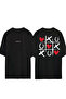 Xoxo Love Design Printed Black Oversized t Shirt