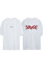 Savage Printed Design Oversized White T-Shirt