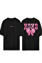 Xoxo 1 Design Printed Black Oversized t Shirt