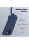 Silicone case iPhone 15, with microfiber, thin, protective, raised edges, dark blue - 3