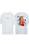 Love Squirrel Design Printed White Oversized T-Shirt