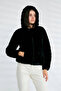 Puffer Jacket with Pocket and Hood Detail Black - 3